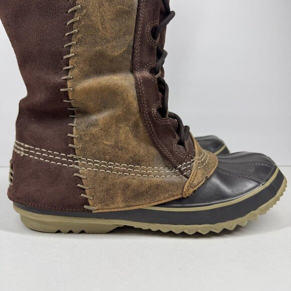 Sorel Cate the Great Brown Waterproof Leather  Winter Duck Boots Size 8 - Picture 6 of 16